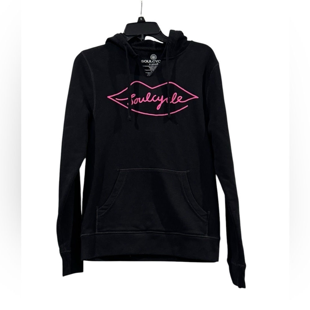 Women’s SoulCycle Pullover Black & Pink Hoodie: Size XS